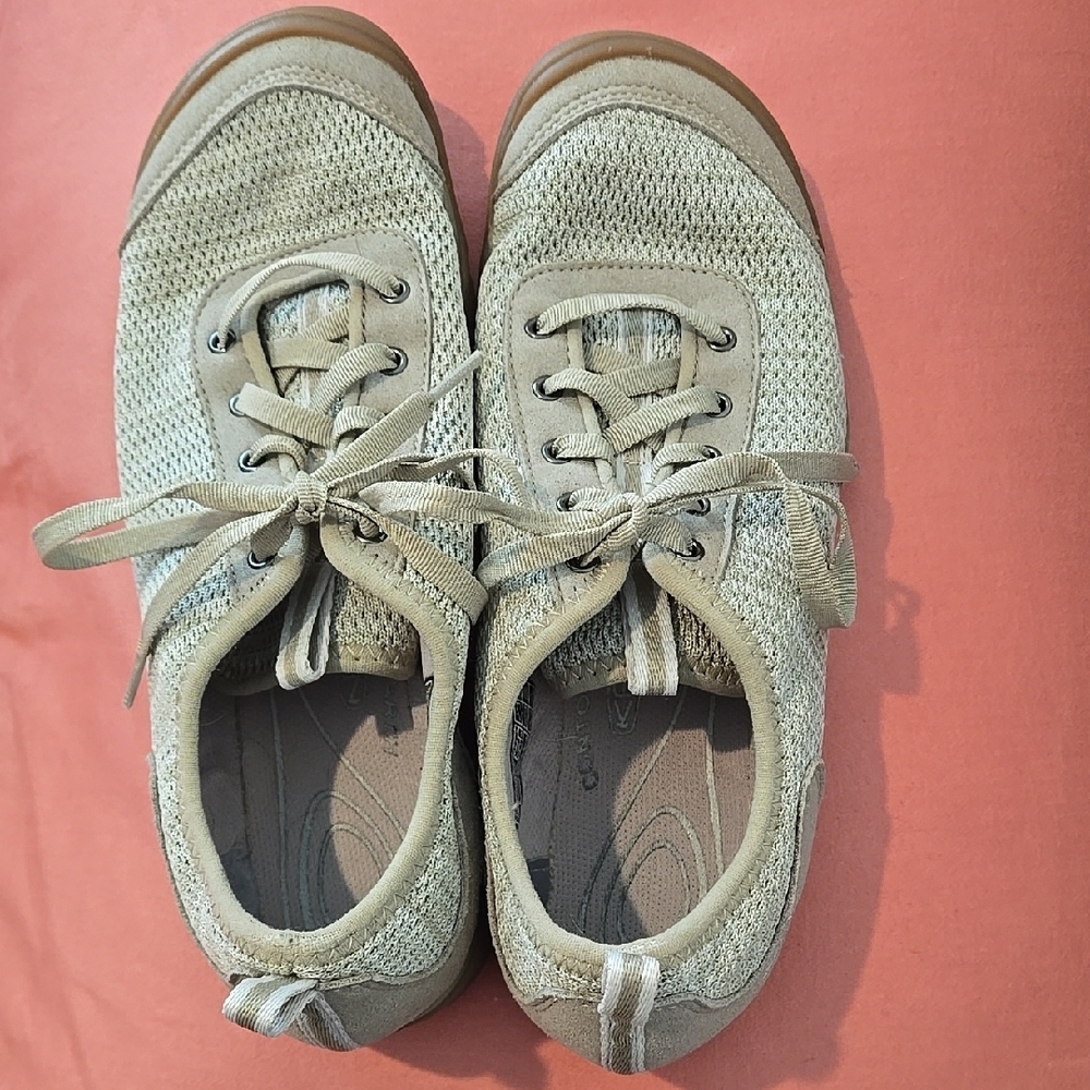 Casual Beige Lace-Up Sneakers By KEEN